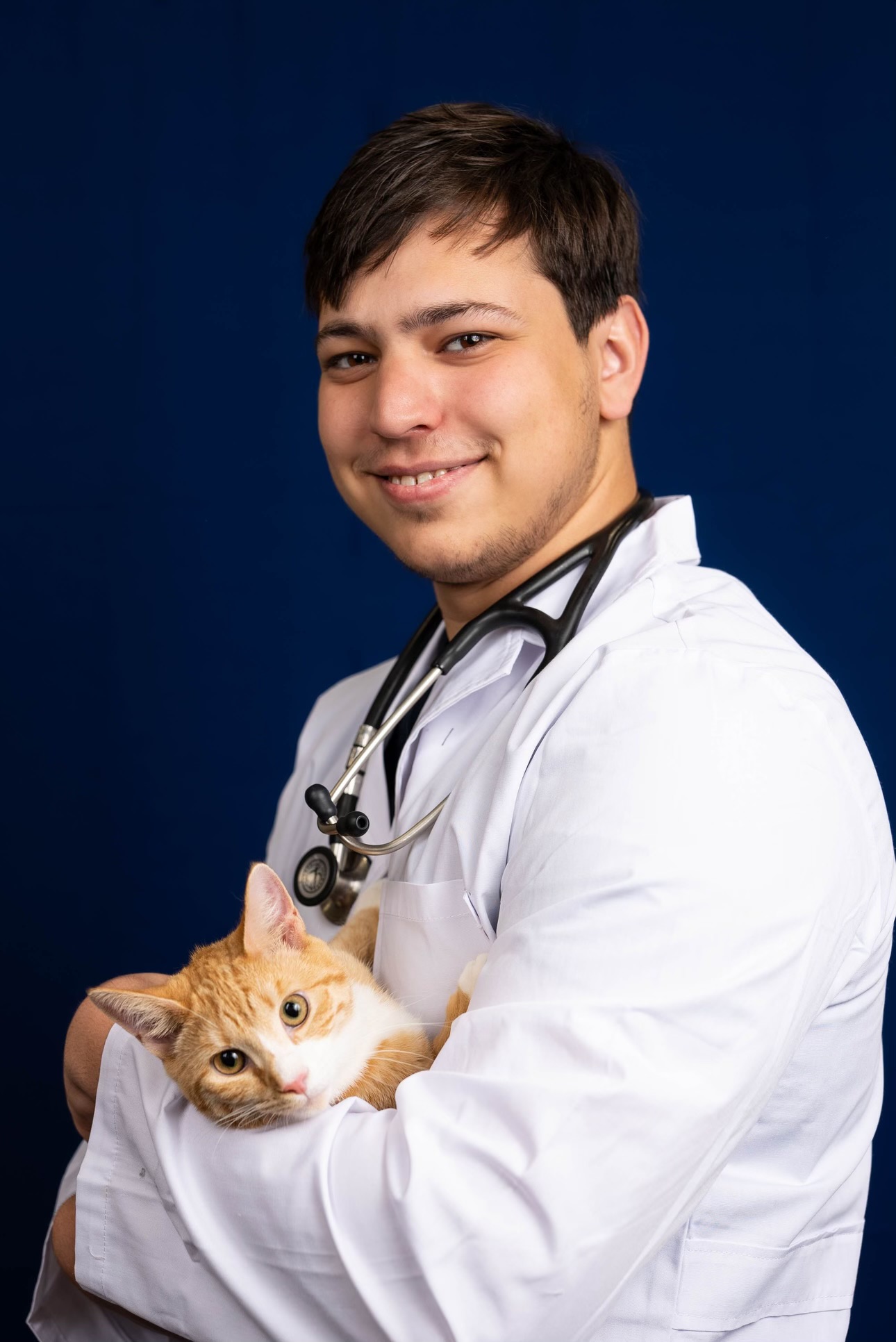 Dr Pember and his cat